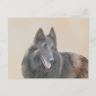Carte Postale Peinture belge Tervuren - Cute Original Chien Art