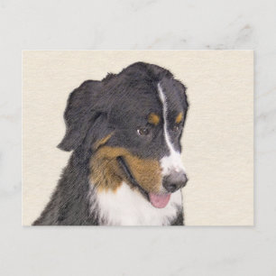 Carte Postale Peinture bernoise de chien de montagne - Art origi
