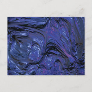 Carte Postale Peinture bleu violet colorée avec texture lourde