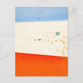Carte Postale Peinture Bleue Crème Orange