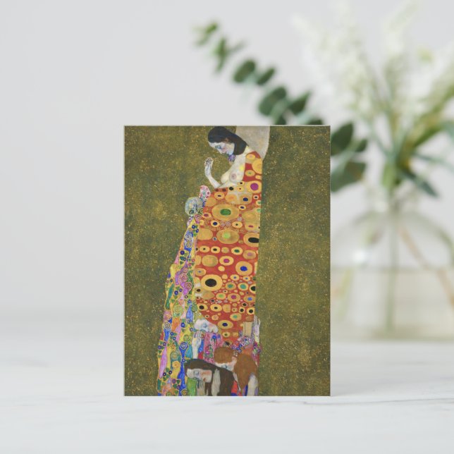 Carte Postale Peinture célèbre de Gustav Klimt's Hope II (1907-1 (Debout devant)