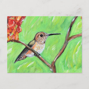 Carte Postale Peinture Cheeky Hummingbird