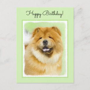 Carte Postale Peinture Chow Chow - Joli art original chien