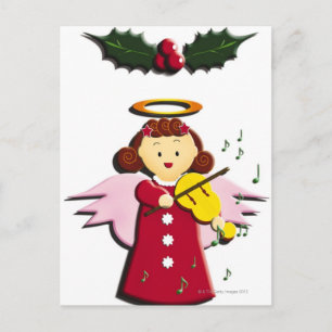 Carte Postale Peinture d'ange jouant violon, Illustration