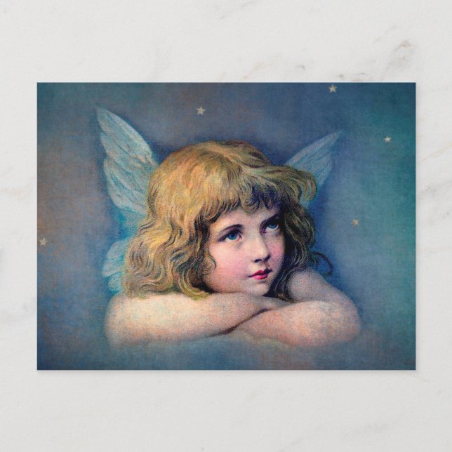 Carte Postale Peinture d'ange Vintage (Devant)