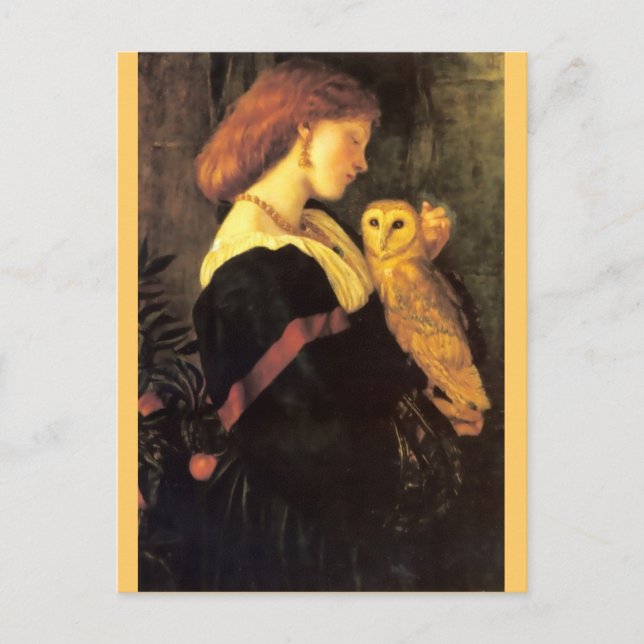 Carte Postale Peinture d'antiquité de hibou de cri strident de (Devant)