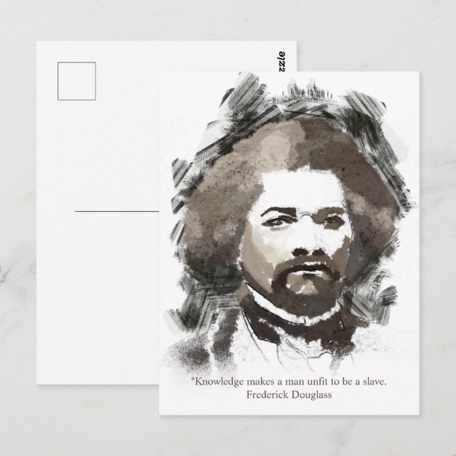 Carte Postale Peinture d'aquarelle Frederick Douglass (Devant / Derrière)