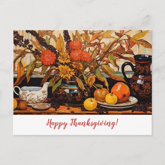 Carte Postale Peinture d'automne de Thanksgiving (Devant)