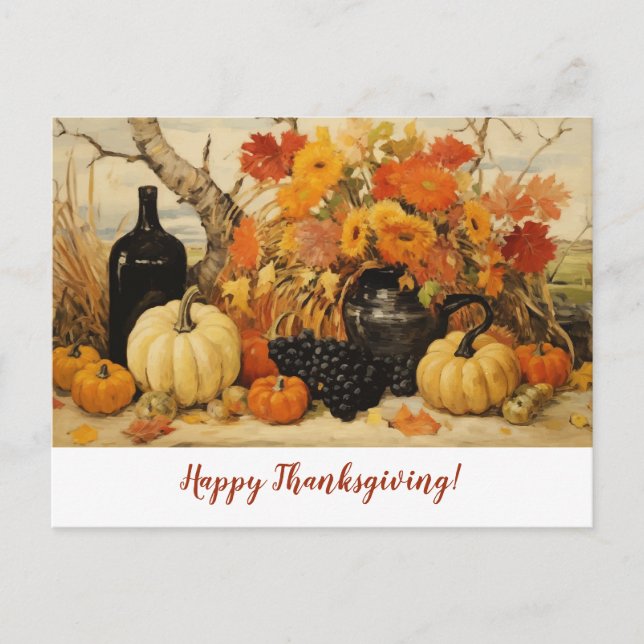 Carte Postale Peinture d'automne de Thanksgiving (Devant)