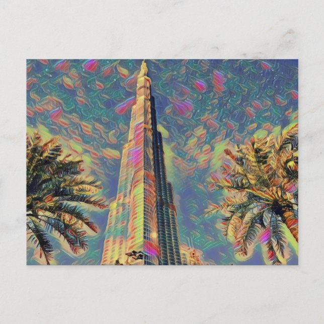 Carte Postale Peinture de Burj Khalifa (Devant)