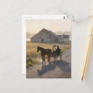 Carte Postale Peinture de cheval amish