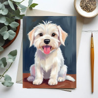 Peinture de Chien Blanc Chien Maltais