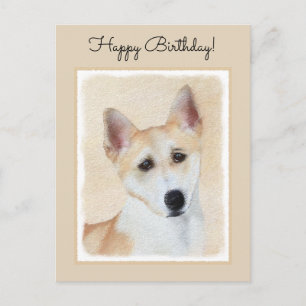 Carte Postale Peinture de chien de Canaan - jolie art original d