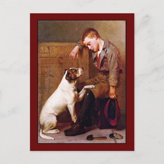 Carte Postale Peinture de chien : Meilleurs amis par John Brown (Devant)