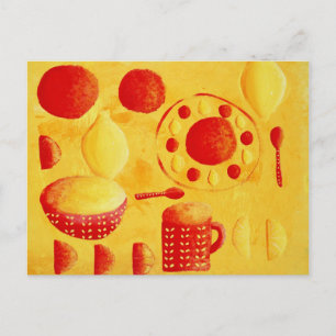 Carte Postale Peinture de citrons et d'oranges avec bols