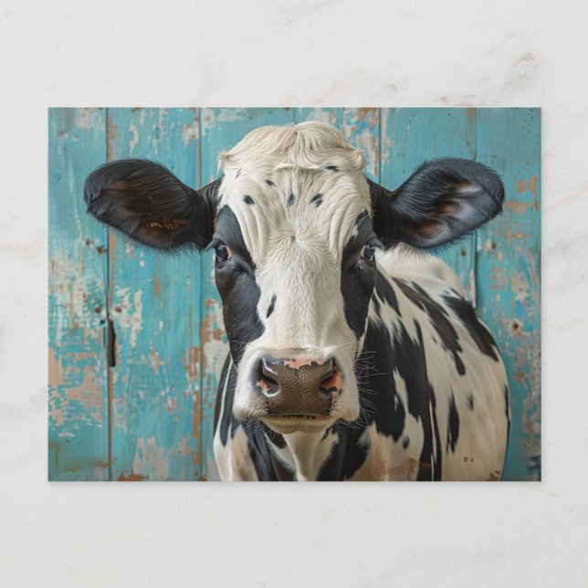 Carte Postale Peinture de la ferme de vache laitière de mignonne (Devant)