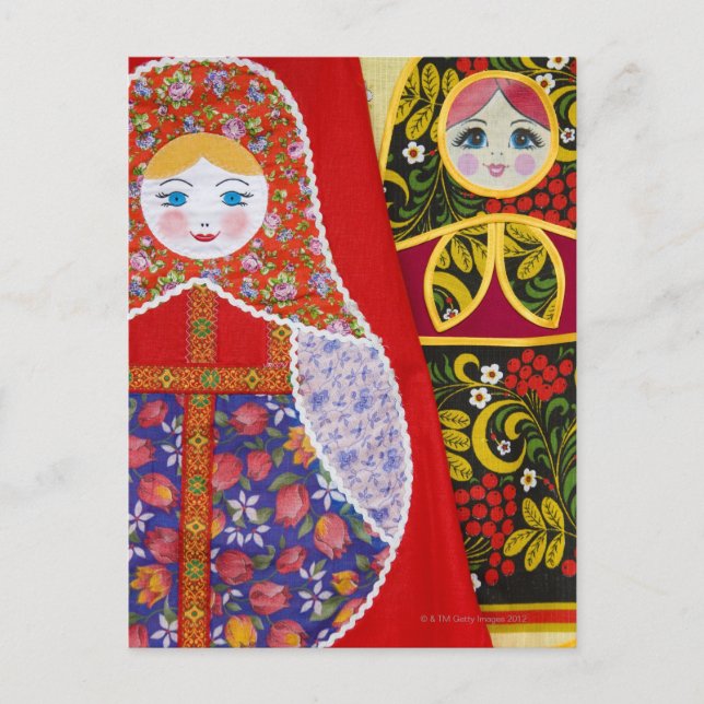 Carte Postale Peinture de la poupée russe Matryoshka (Devant)