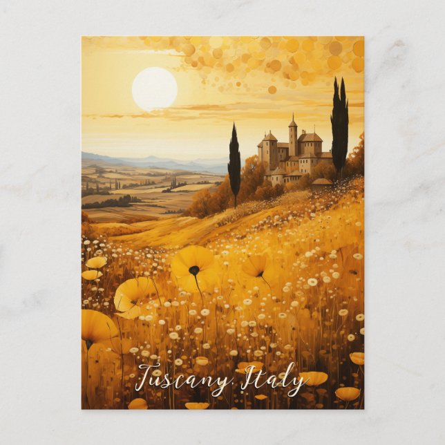 Carte Postale Peinture de la vallée des fleurs toscanes | Italie (Devant)