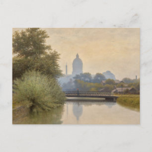 Carte Postale Peinture de l'effet matinal du canal d'Indianapoli
