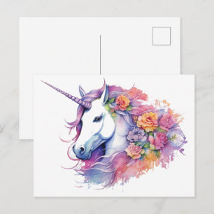 Carte Postale Peinture de licorne 20 x 16