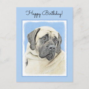 Carte Postale Peinture de Mastiff Anglais (Fauve) - Art Canin Or