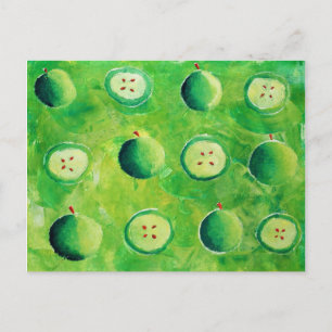 Carte Postale Peinture de moitiés de pomme