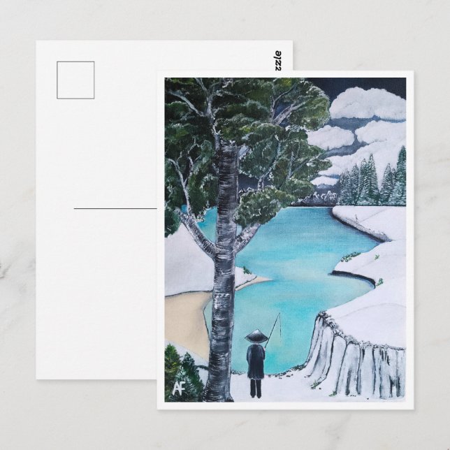 Carte Postale Peinture de pêcheur par Alfred Fox Collectable (Devant / Derrière)