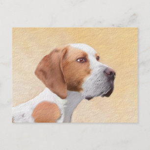 Carte Postale Peinture de pointeur - jolie art original de chien