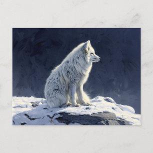 Carte Postale Peinture de renard arctique