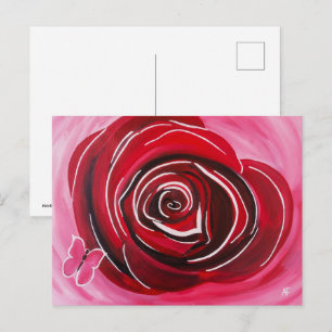 Carte Postale Peinture de rose papillon par Alfred Fox Collectio