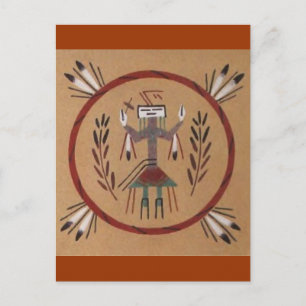 Carte Postale Peinture de sable Tribal amérindien