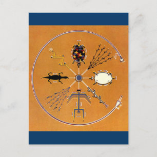 Carte Postale Peinture de sable Tribal amérindien