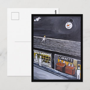 Carte Postale Peinture de Snow Town par Alfred Fox