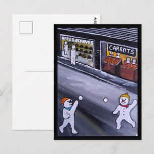 Carte Postale Peinture de Snow Town par Alfred Fox