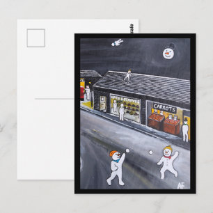 Carte Postale Peinture de Snow Town par Alfred Fox