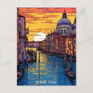 Carte Postale Peinture de Venise au coucher du soleil   Italie  