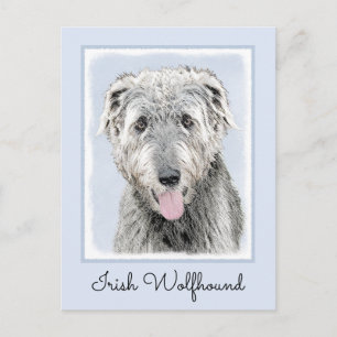 Carte Postale Peinture de Wolfhound irlandais - Joli art origina