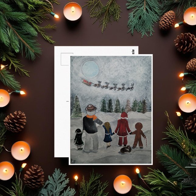 Carte Postale Peinture des amis de Festive par Alfred Fox Collec (Créateur téléchargé)