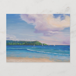 Carte Postale Peinture des îles Hawaiiennes de la baie de Hanale