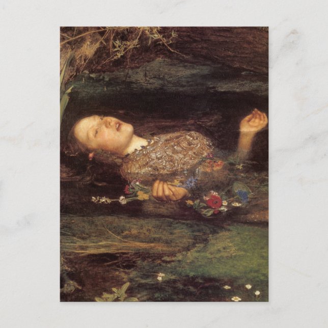 Carte Postale Peinture d'Ophelia (Devant)