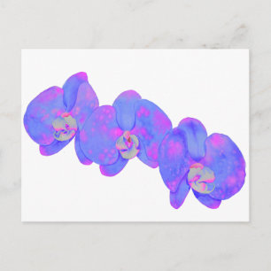 Carte Postale Peinture d'orchidée fleurie à l'aquarelle violette