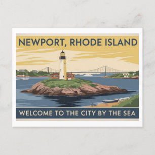 Carte Postale Peinture du phare de Newport, Rhode Island