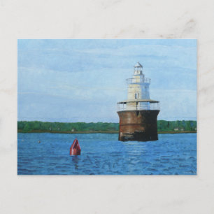 Carte Postale Peinture du phare du chenal de Lubec