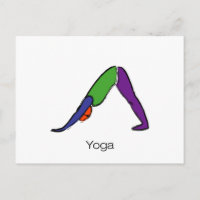 Peinture d'une pose de yoga chien descendant avec 