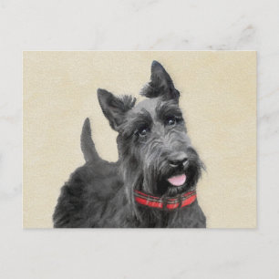 Carte Postale Peinture écossaise Terrier - Cute Original Chien A