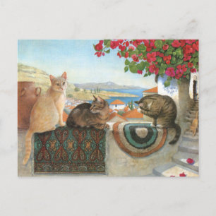 CARTE POSTALE PEINTURE EN CHAT 