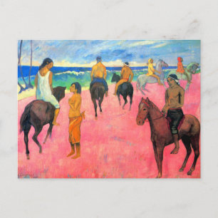 Carte Postale Peinture fauviste Gauguin cavaliers d'art sur la p
