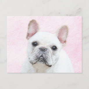 Carte Postale Peinture française de Bulldog (Crème/Blanc) - Art 