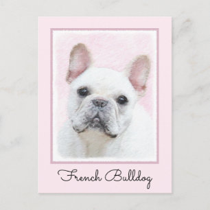 Carte Postale Peinture française de Bulldog (Crème/Blanc) - Art 