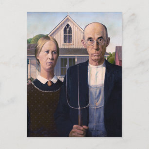 Carte Postale Peinture gothique américaine par Grant Wood
